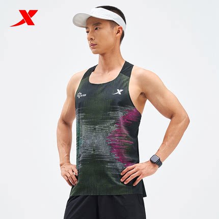 特步国人竞速运动背心男马拉松跑步男透气吸湿快干975229090624PB