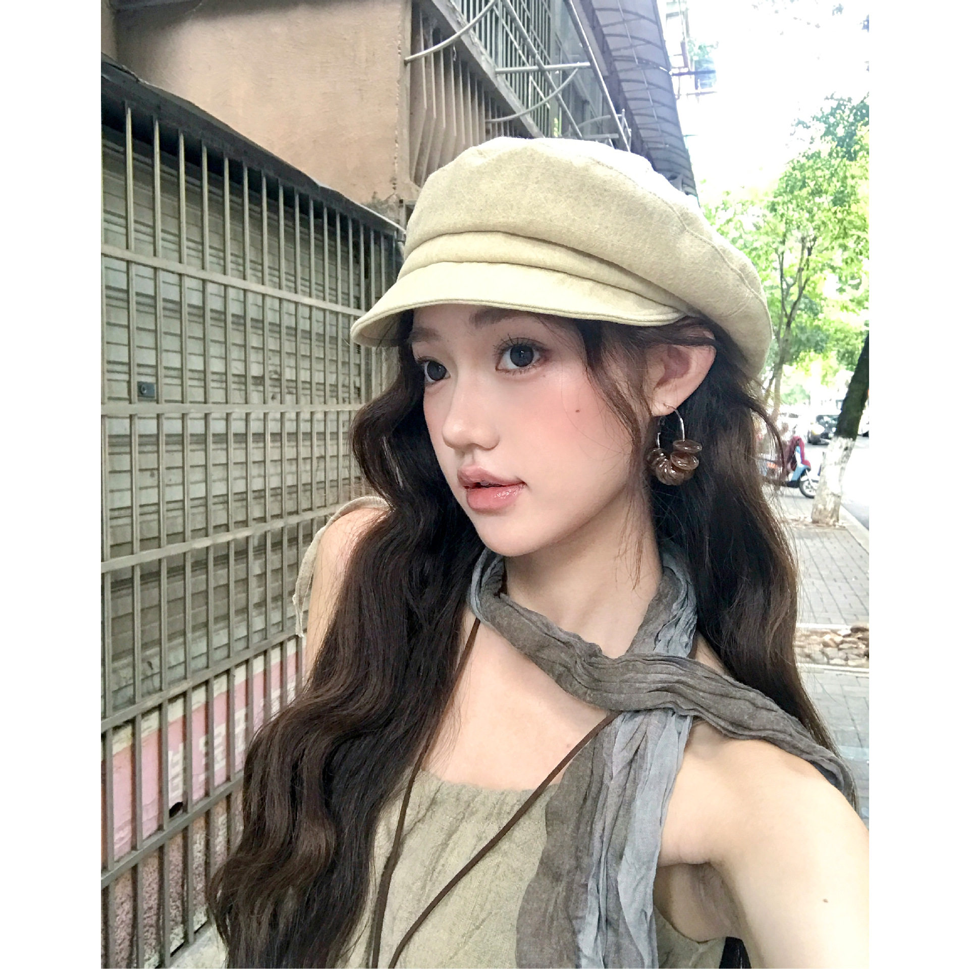 新款帽子女韩版潮新款百搭英伦复古海军帽春秋网红时尚平顶报童帽