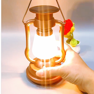 马灯太阳能灯可充电新款手摇发电T91复古户外露营帐篷应急手提灯