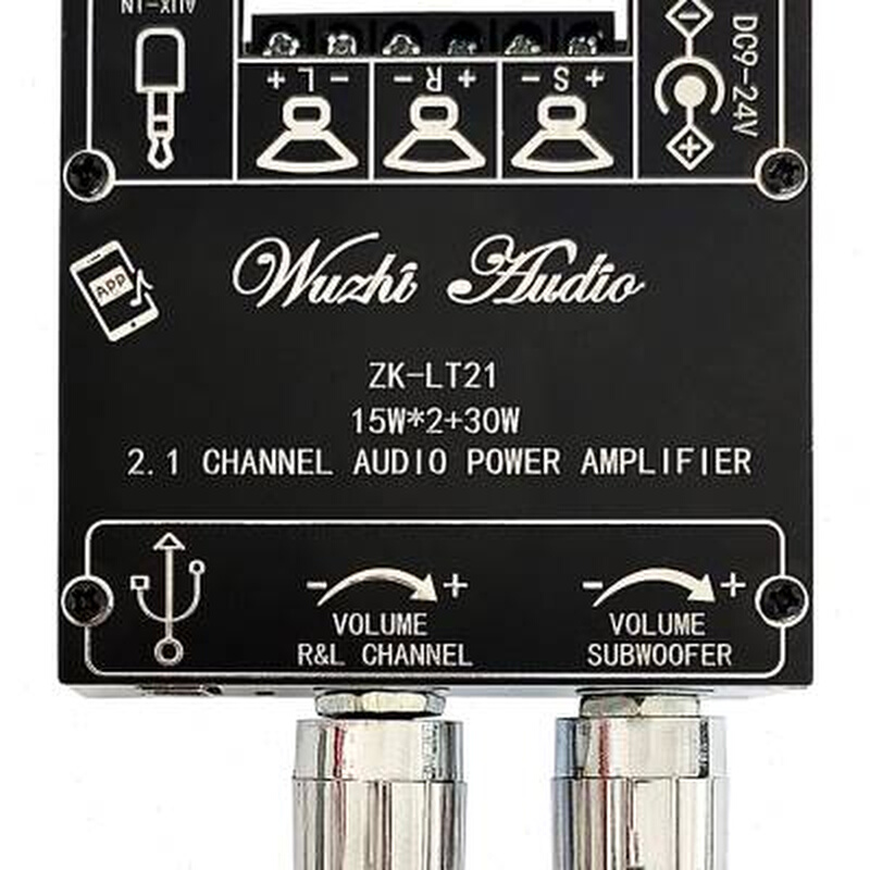 极速ZKLT21 蓝牙音频数字功放板模块21声道15W15W3Y0W带低音炮