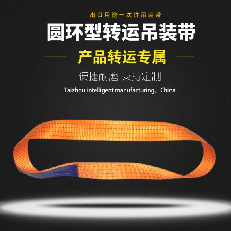厂家直供出口钢管一次性转运O型吊带 白色彩色双扣行车起重吊装带