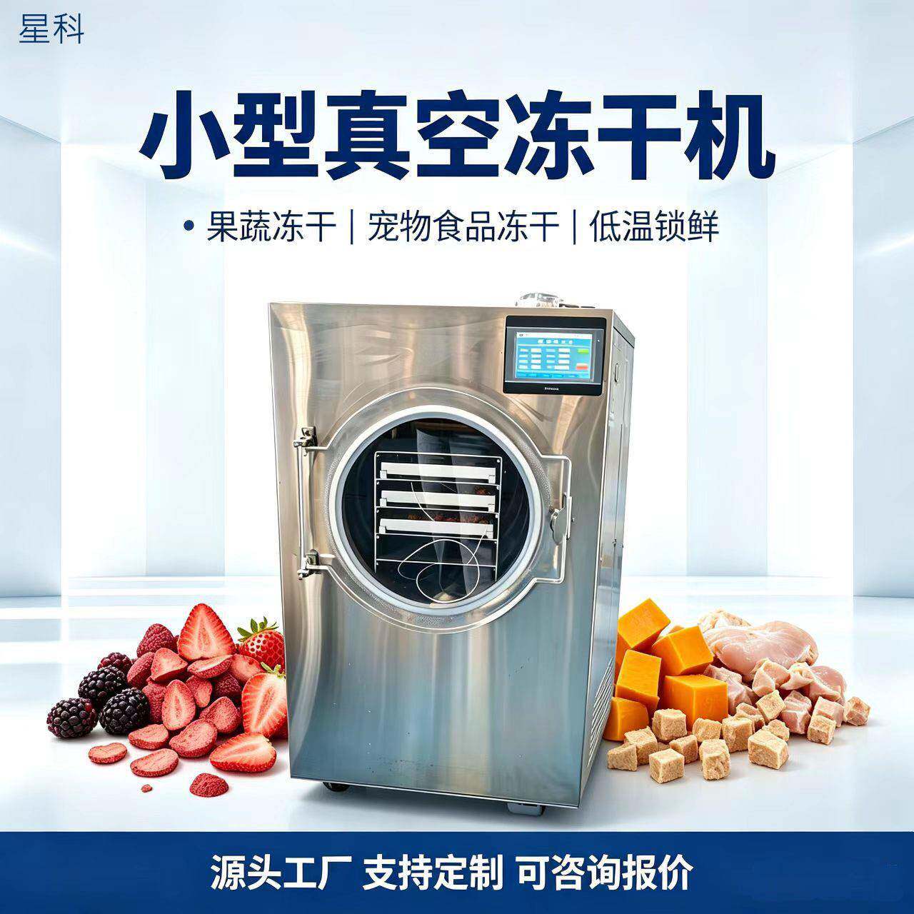 小型真空冻干机家用食品冷冻干燥机果蔬海参宠物零食低温冻干设备
