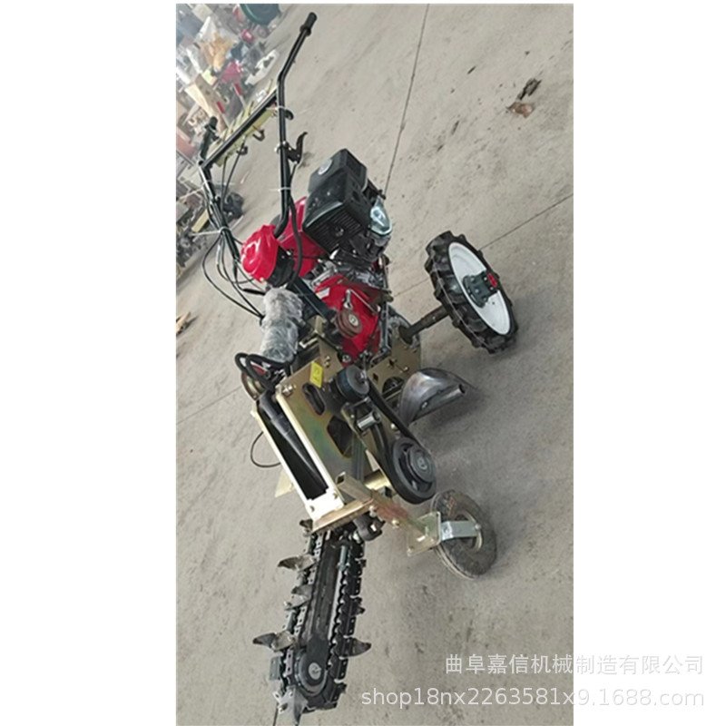 柴油山药开沟机 电缆地埋线链条开沟机小型管道链条式柴油开沟机