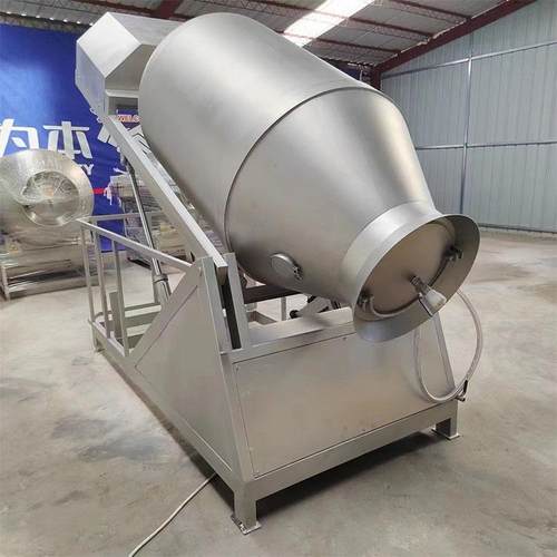 实验室新型倾斜式真空滚揉机 小型卧式自动进出料智能滚揉腌制机