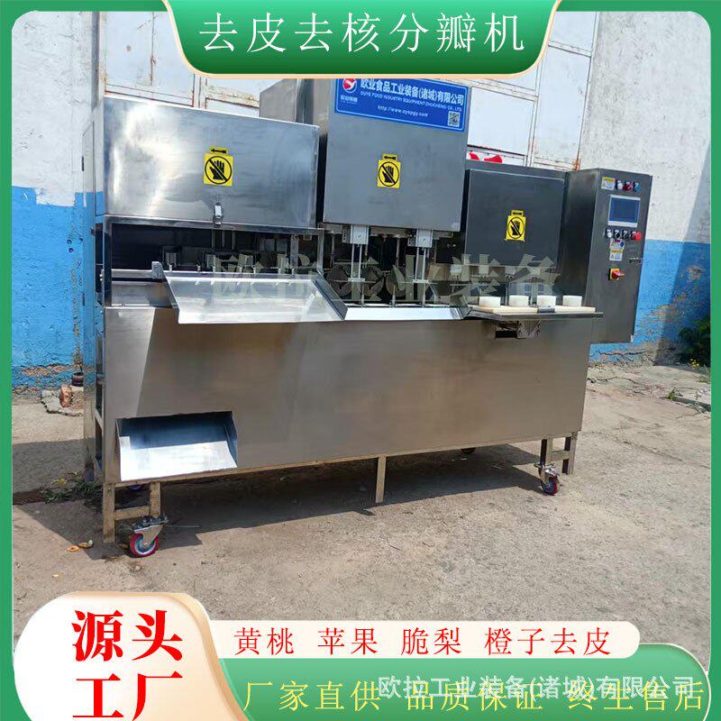 橙子削皮机 鲜桃去核分瓣设备 水果罐头削皮加工生产线食品级