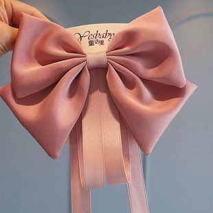 高级感儿童大蝴蝶结发夹公主后脑勺过新年头饰小女孩红色女童发饰