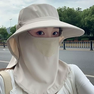 帽子全方位防晒遮脸一体护颈户外太阳帽夏季面罩遮阳帽紫外线女夏