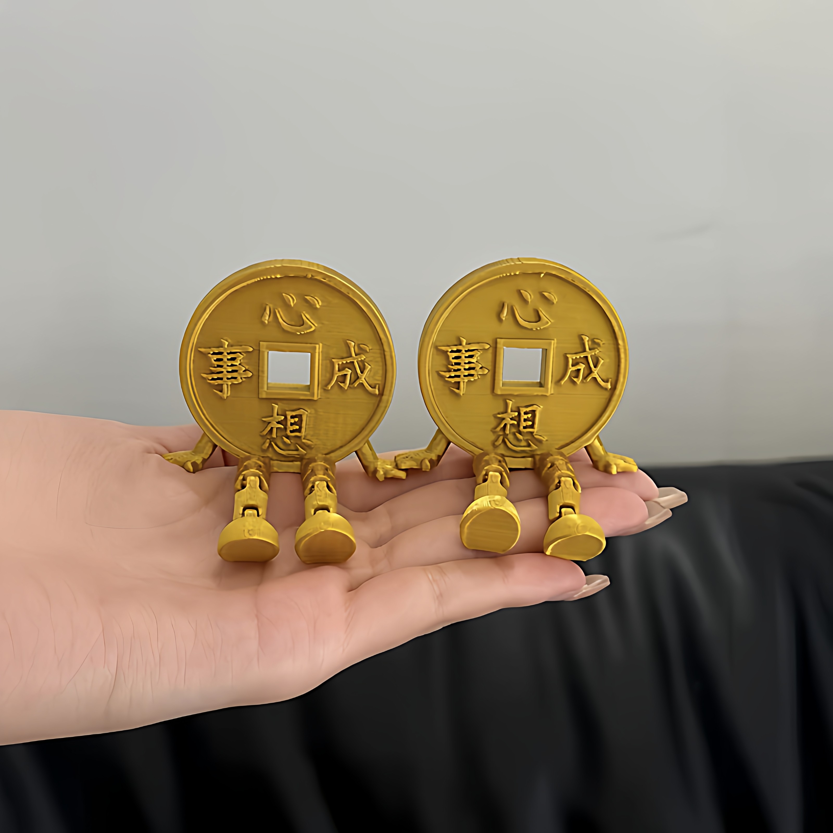心想事成新年装饰摆件创意上班搭子小人显示器3D打印2026氛围春节