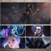 金克丝鼠标垫双城之战超大号英雄联盟桌垫jinx电竞游戏LOL键盘垫