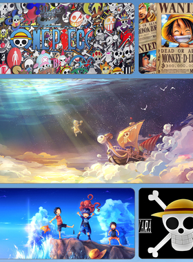 桌垫海贼王鼠标垫超大号动漫路飞索隆艾斯长款加厚锁边书桌电脑