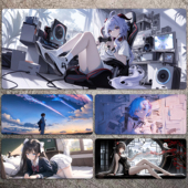 二次元 鼠标垫超大号fps游戏动漫电竞电脑桌垫办公专用键盘垫定制