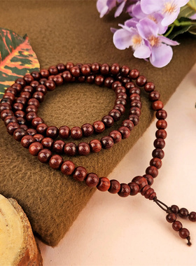 印度国际直邮Chandan小叶紫檀手串Jap Mala50g 檀香念珠108颗