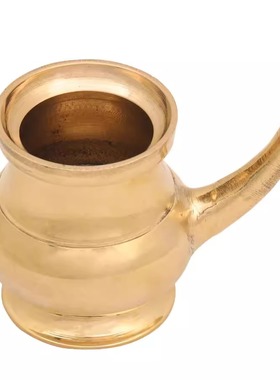 印度Pooja卡曼达尔Kamandal黄铜 - 2.75 英寸传统印度水壶