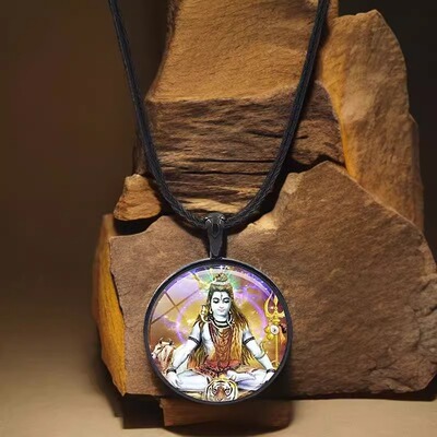 印度瑜伽冥想Shiva湿婆神能量护身符吊坠2.5cm