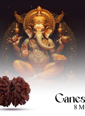 印度国际直邮GANESH 甘尼萨勋爵象神 菩提子珠 - 8面子