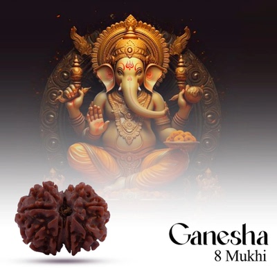 印度国际直邮GANESH 甘尼萨勋爵象神 菩提子珠 - 8面子