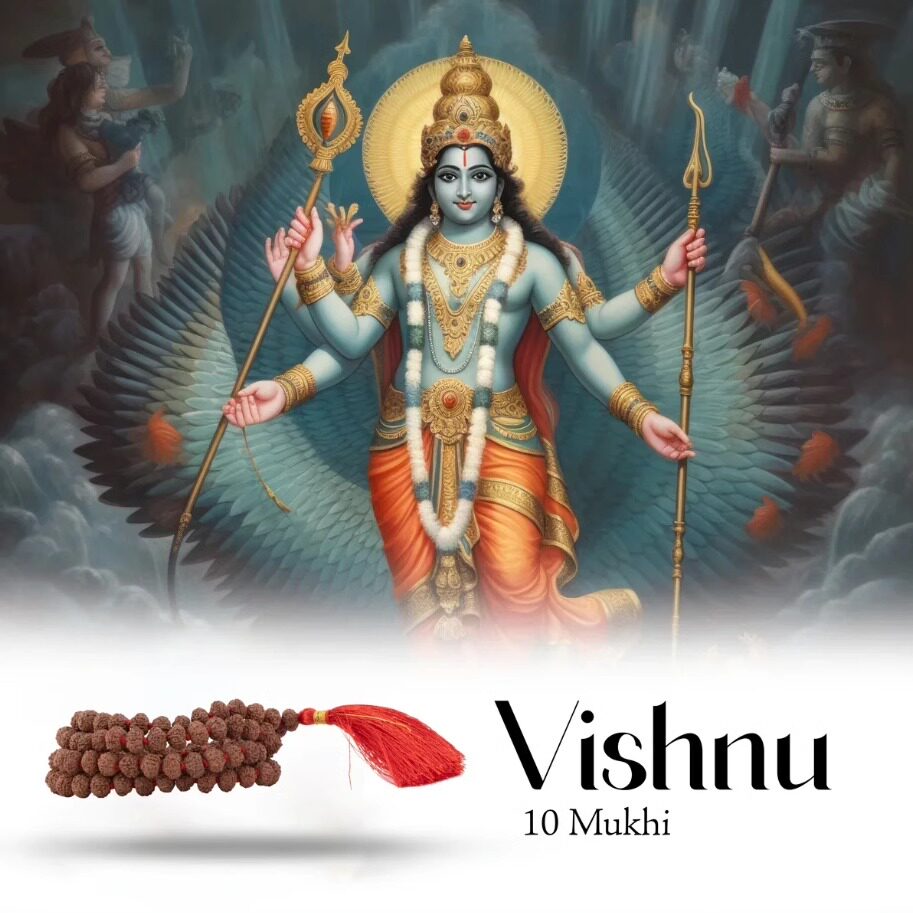 印度国际直邮 VISHHU毗湿奴 金刚菩提子10面Mukhi Rudraksha手串
