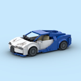 国产兼容性小颗粒积木speed 8格赛车布加迪Chiron模型儿童DIY玩具