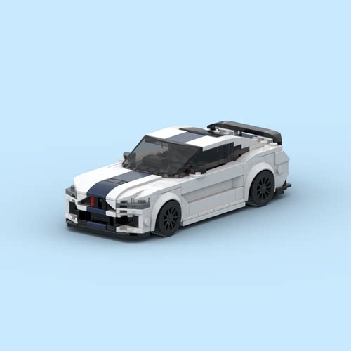 国产兼容性小颗粒积木经典GT350R赛车模型儿童益智手工玩具车摆件