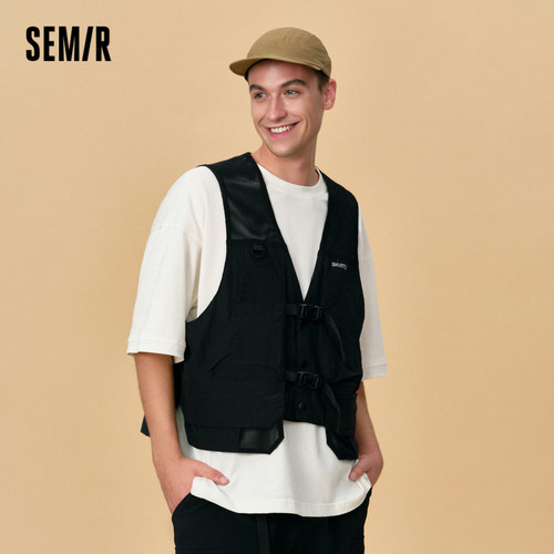 森马情侣户外机能轻薄V领马甲男