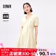 森马连衣裙女收腰甜美风春夏季 门店发货 方领短裙简约温柔M