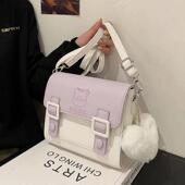 磁扣时尚 女包2023新款 绣花小众法式 女士单肩包简约学生手提斜挎包