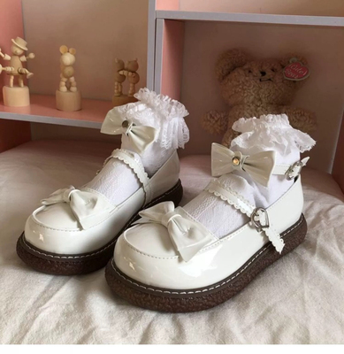 梅露露lolita圆头日系jk小皮鞋女大头蝴蝶结娃娃lo鞋子玛丽珍鞋秋