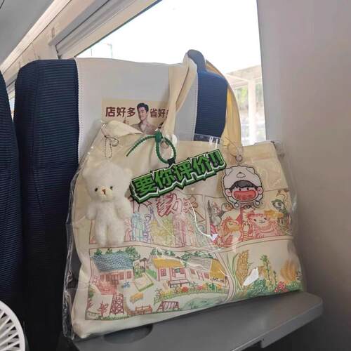 十个勤天周边帆布包种地吧痛包保护套女生透明防水通用旅行托特包