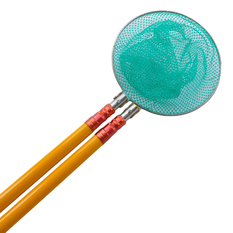 加厚超硬玻璃钢短节抄网杆双杆伸缩杆抄网竿全套捞鱼杆鱼网一体兜