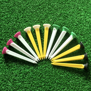 高尔夫球钉Golf Tee扁形塑料软TEE发球钉 83mm1号木球T球托座混色