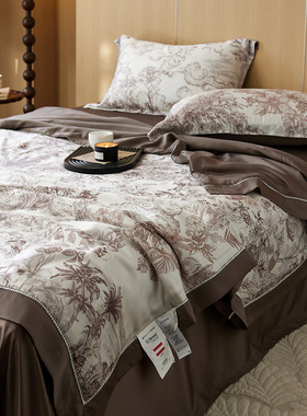 LIIESEN丽笙美式A类双面100支天丝莱赛尔蚕丝夏被四件套空调被子