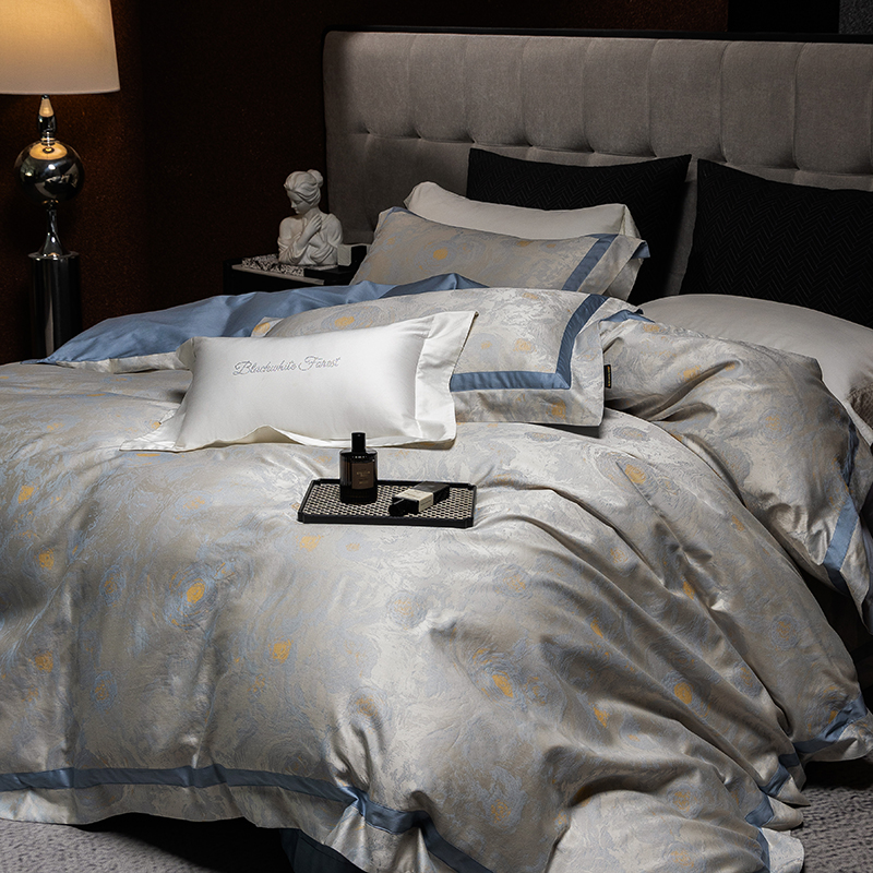 奢华200支匹马棉色织提花全棉四件套纯棉贡缎复古风高端床上用品