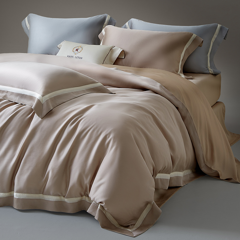 KASS LETON卡诗兰顿夏季清爽亚麻长绒棉四件套柔软亲肤简约床品2m