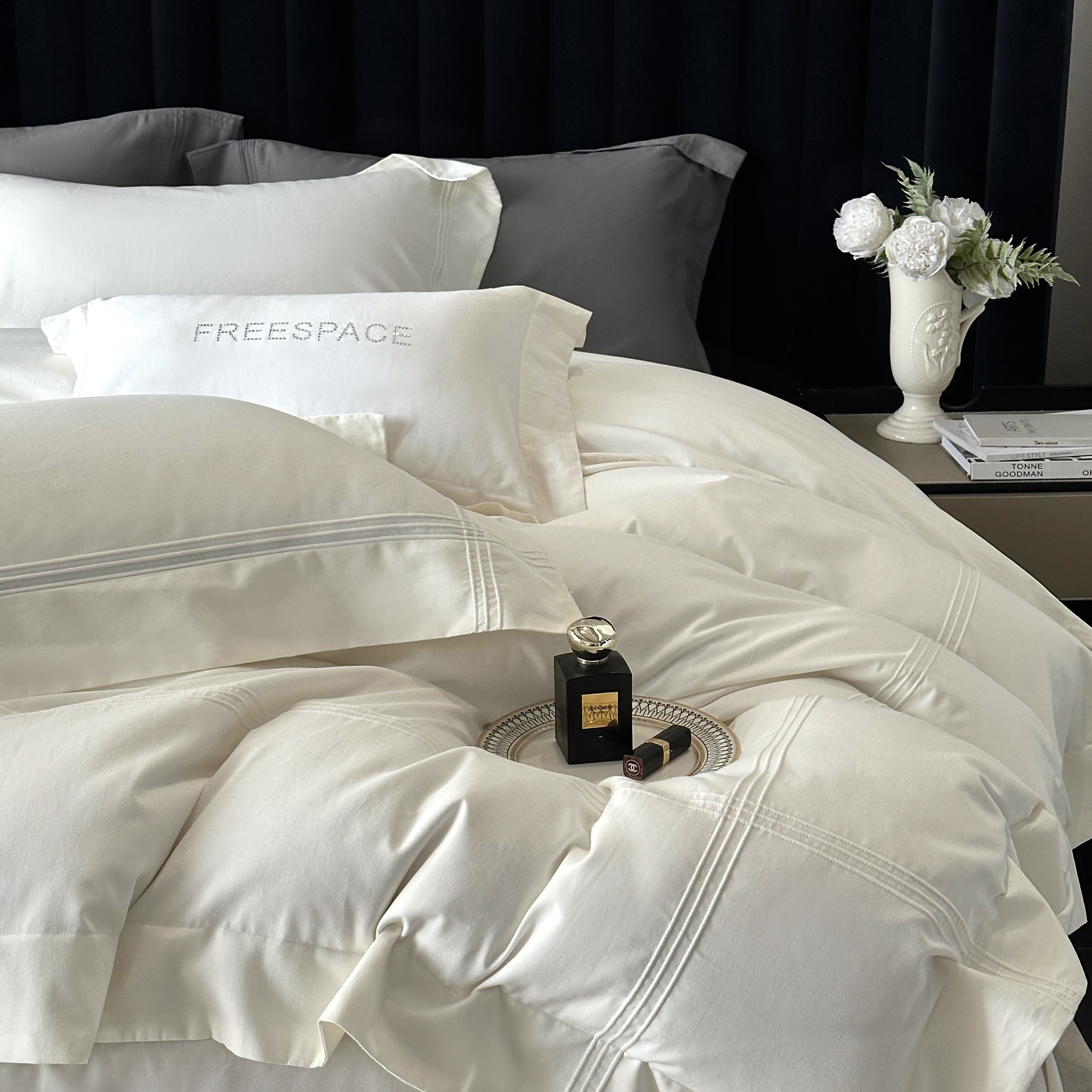 秋冬简约高级感100支长绒棉磨毛四件套纯棉亲肤酒店风全棉床品2m