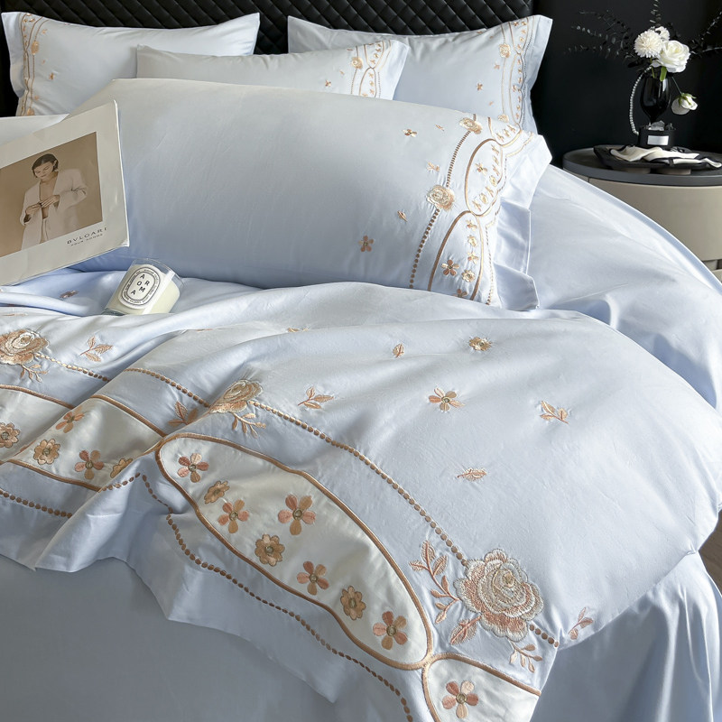 A类100%全棉贴布绣柔软刺绣四件套小清新高级感纯棉床笠床单被套,床上用品,床品套件/四件套/多件套,淘宝优惠券,粉丝福利购,淘宝优惠卷