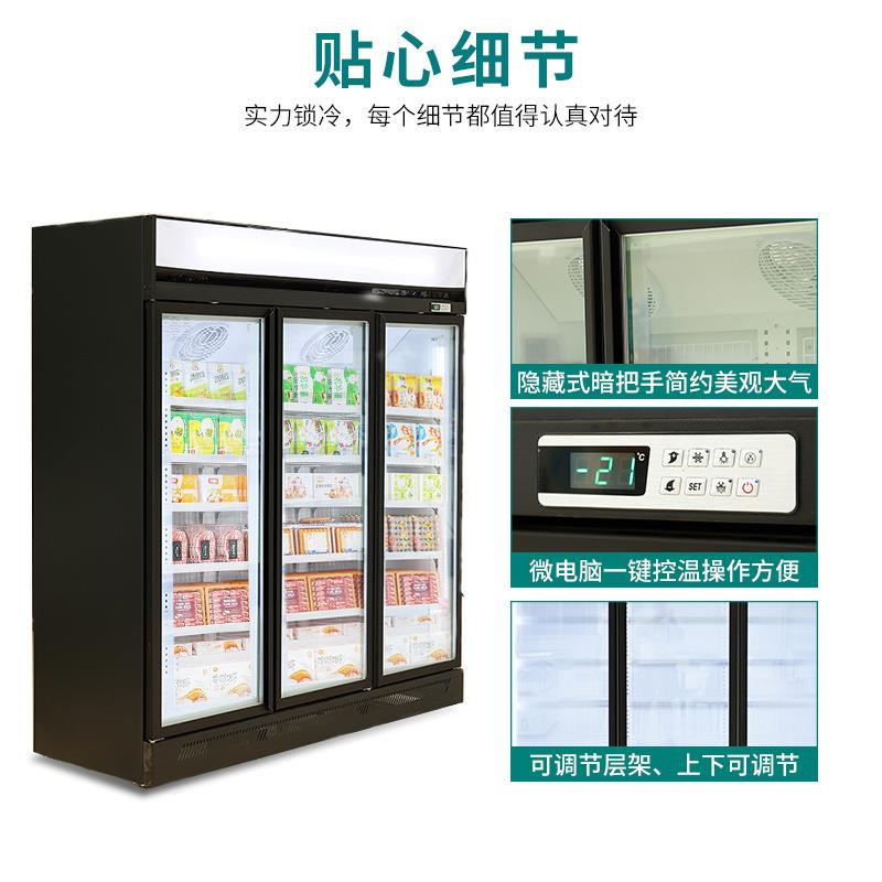 冷藏展示柜饮料柜商用保鲜柜立式双门啤酒冰柜冰箱饭店超市冷冻柜