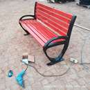 铸铝公园椅实木公园椅塑木靠背公园椅户外休闲椅