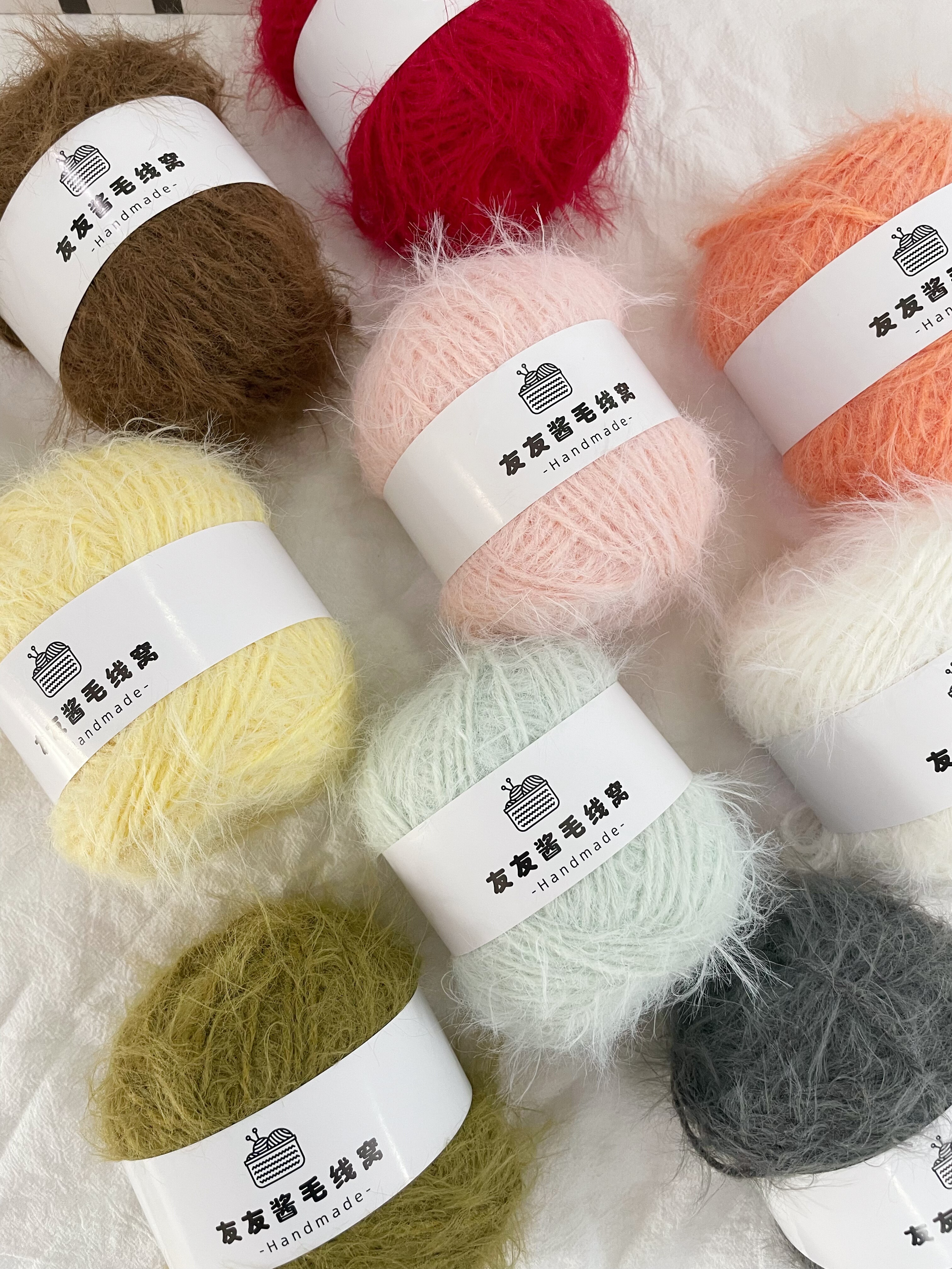 包邮长毛雪花绒手工毛线diy编织围巾帽子包包线材软糯中粗毛线