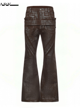 Disark 新品25FW暗黑先锋烫银擦脏涂层喇叭裤