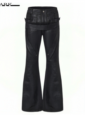 Disark 新品25FW暗黑先锋手工刷蜡绑带喇叭裤