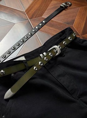 Oclin“六瓣梅花”自然做旧头层小牛皮腰带全开模定制差异化通勤