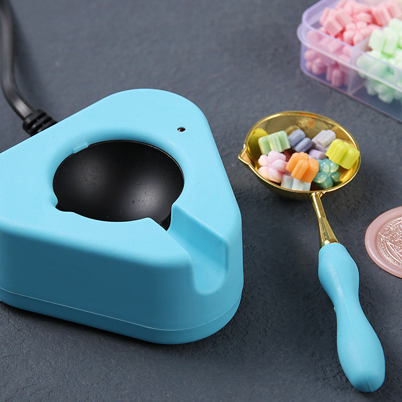 火漆印章电熔炉小型蜡粒电熔炉套装全套恒温加热不黑勺不费蜡烛