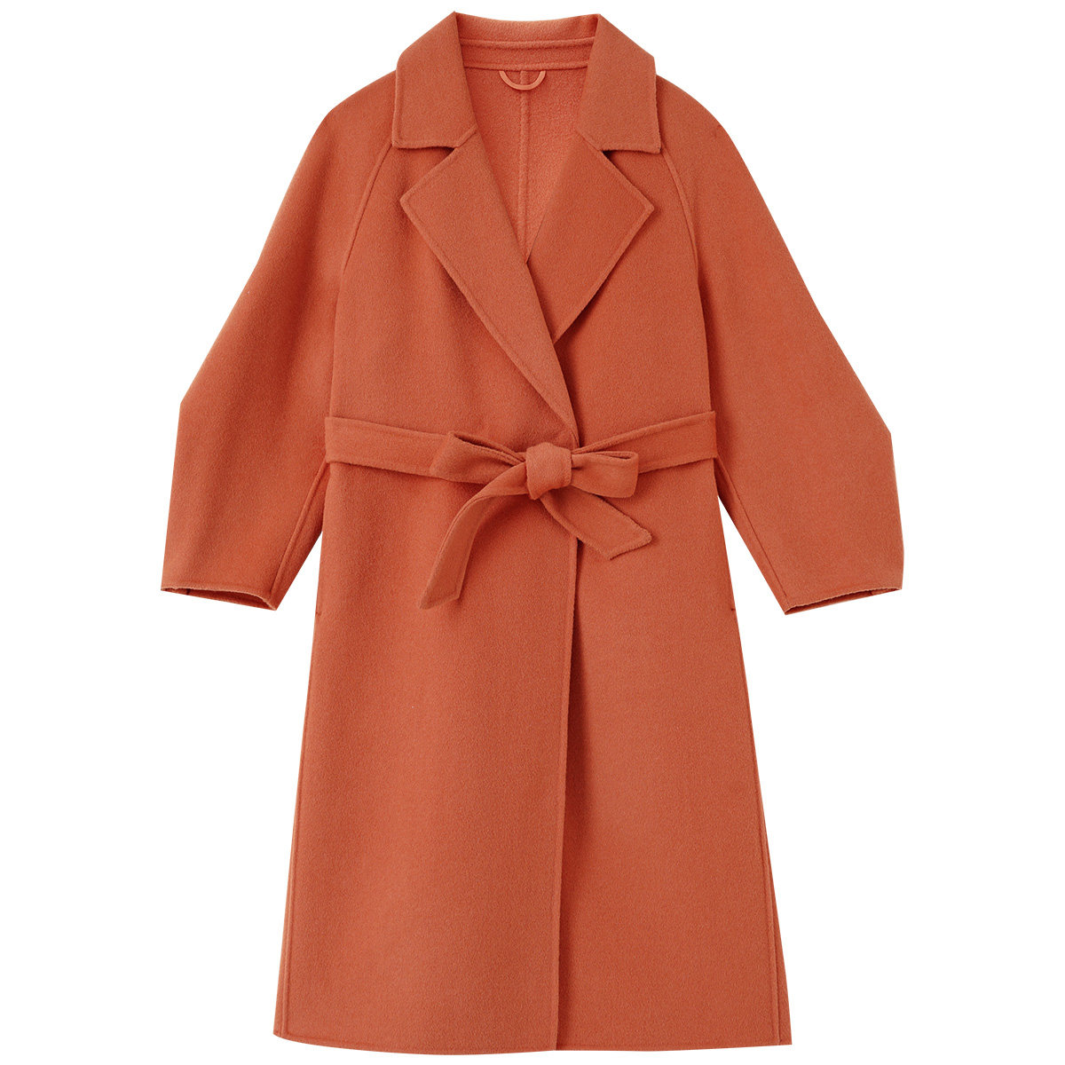 欧昵雪100%绵羊毛双面呢大衣女