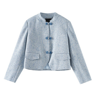 小香风立领粗纺短外套CP701 长袖 书婷专享