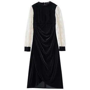 【年度大清仓】时尚丝绒连衣裙DQ052