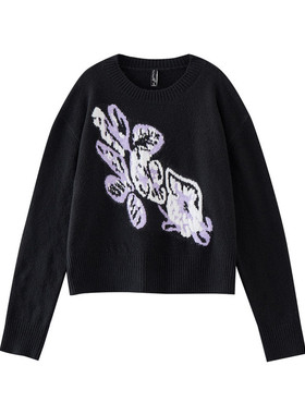 【年度大清仓】抽象图案圆领套头毛衣针织衫SR108