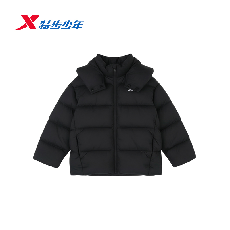 特步儿童泡芙羽绒服女大童2025冬季新款宽松保暖外套675424194361