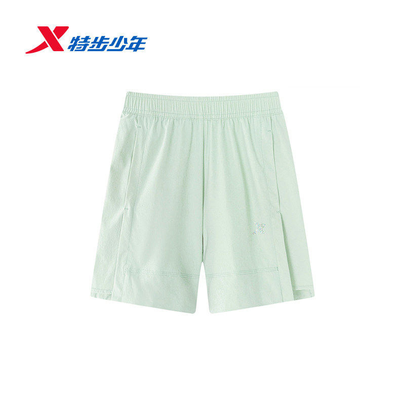 特步儿童休闲裤夏季新款女大童弹力舒适运动五分短裤674324404357