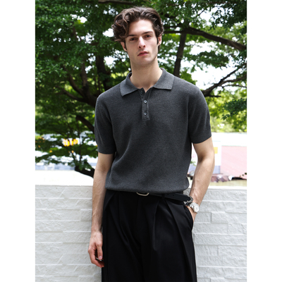 Amateurfit冰丝polo领针织短袖