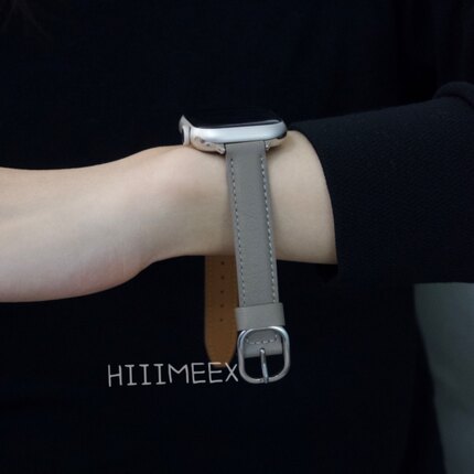 HIIIMEEX适用苹果手表 日字扣真皮iwatch表带applewatch9简约小众舒适柔软真皮苹果表带
